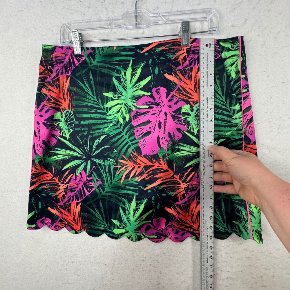 Lady Hagen Skort Womens 12 Tropical Floral Scalloped Hem Golf Tennis Preppy - Picture 3 of 11